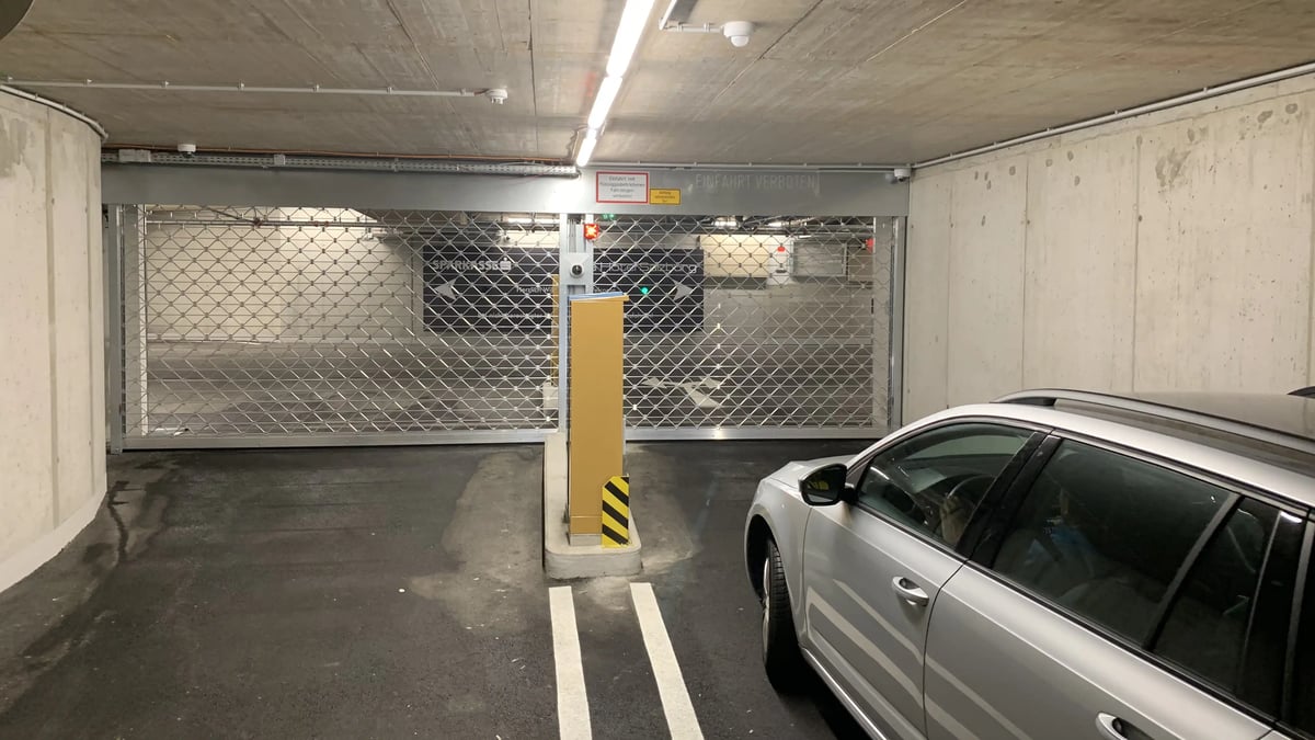 The Arivo parking system in the parking garage of the Hotel Perron