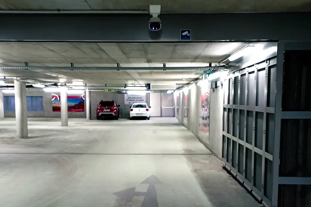 Undground car park of the congress centre in Schladming (Austria) with the Arivo LPR-system