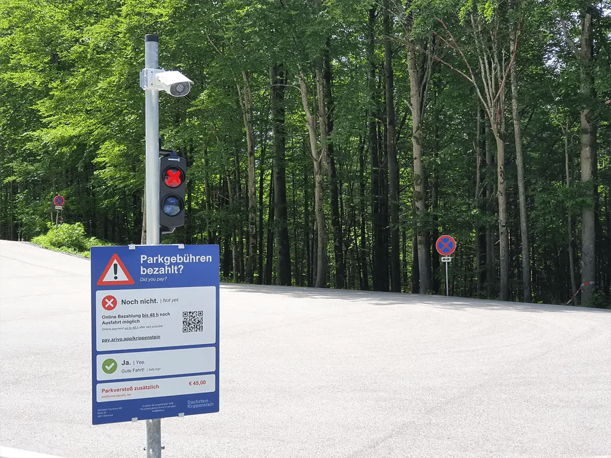 Ausfahrtskamera bei den Bergbahnen Dachstein Krippenstein in Obertraun, Oberösterreich