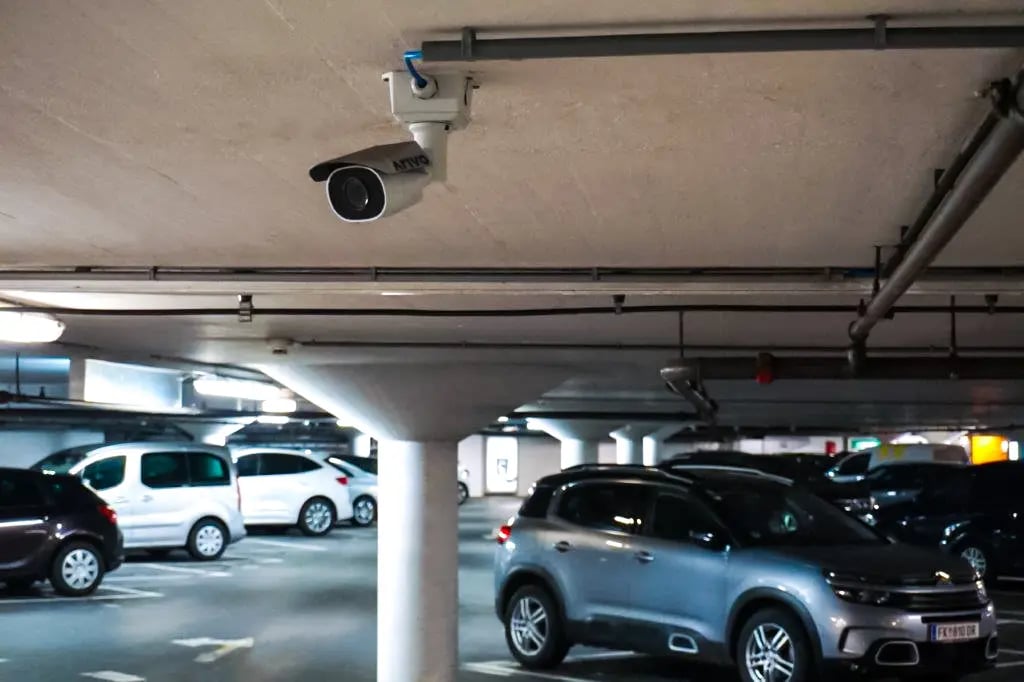 Arivo's license plate recognition camera in the Dornbirn city garage
