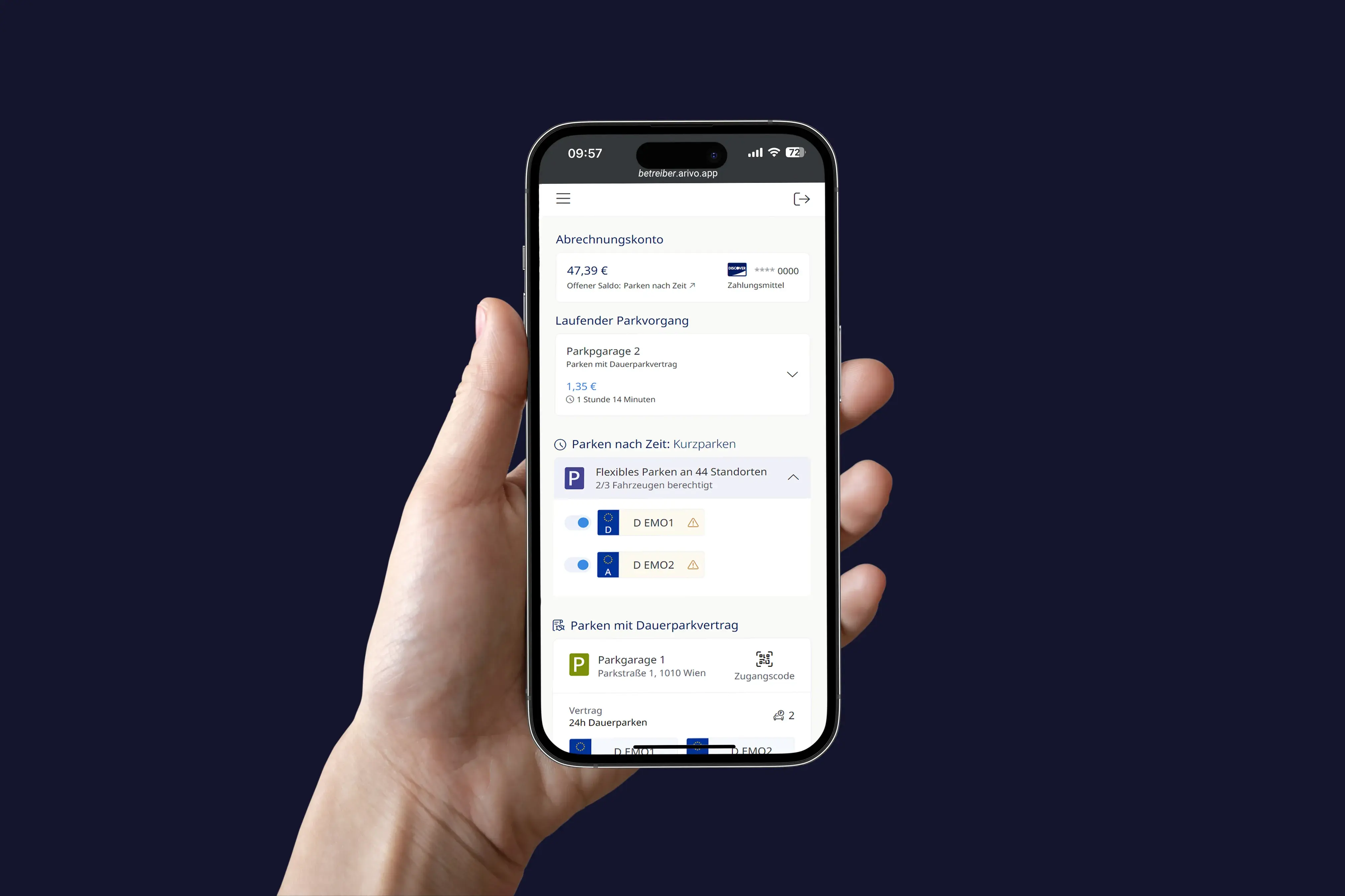 Arivo Customer Portal auf dem iPhone