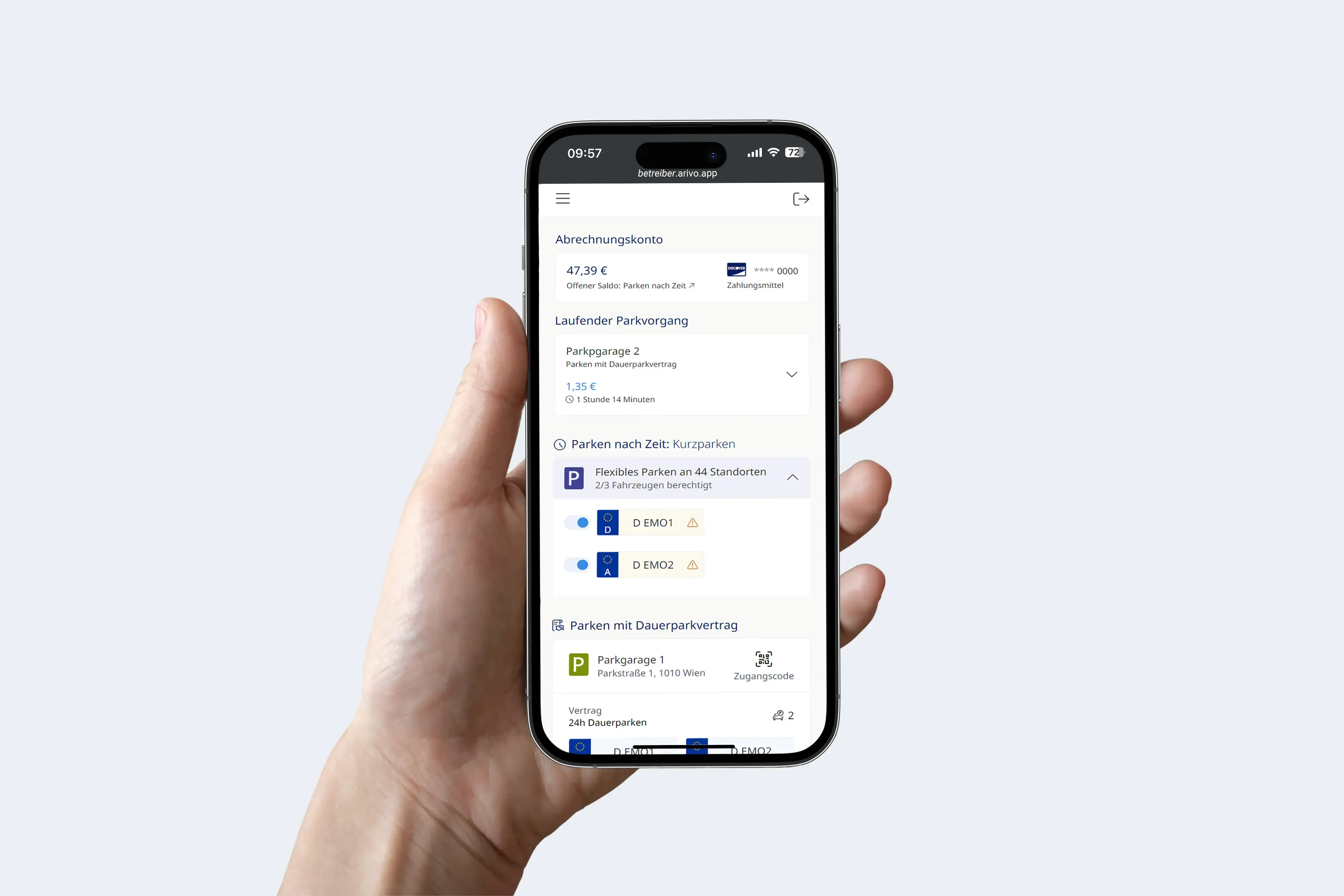 Arivo Customer Portal on smartphone mock-up