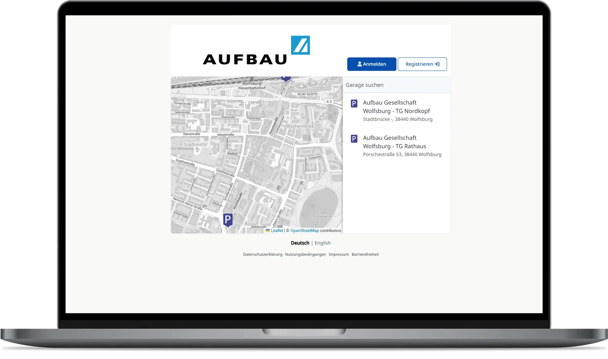 Mock-up Customer Portal der Stadtwerke Wolfsburg