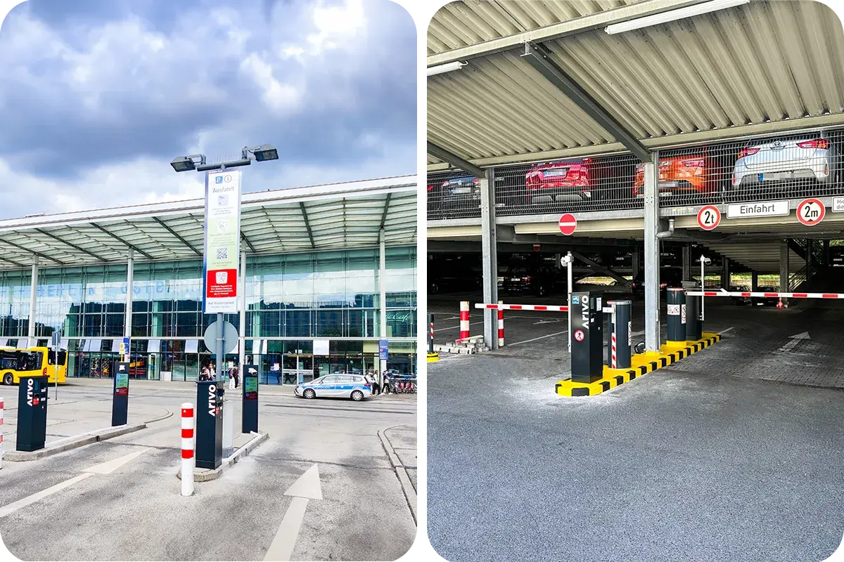 Both are possible with Arivo: parking systems with or without barriers 