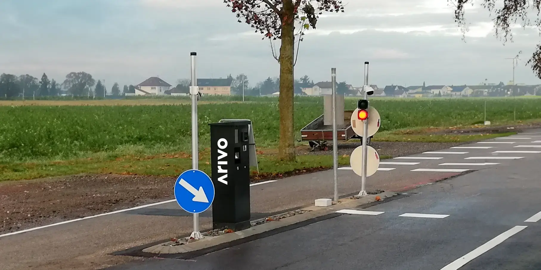 Access road to the car park at the Park & Ride facility in St. Valentin