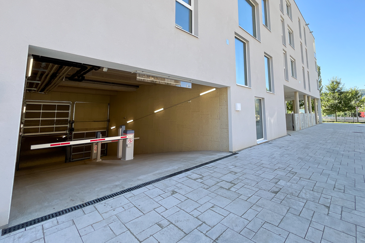 Underground car park entrance with Arivo hardware