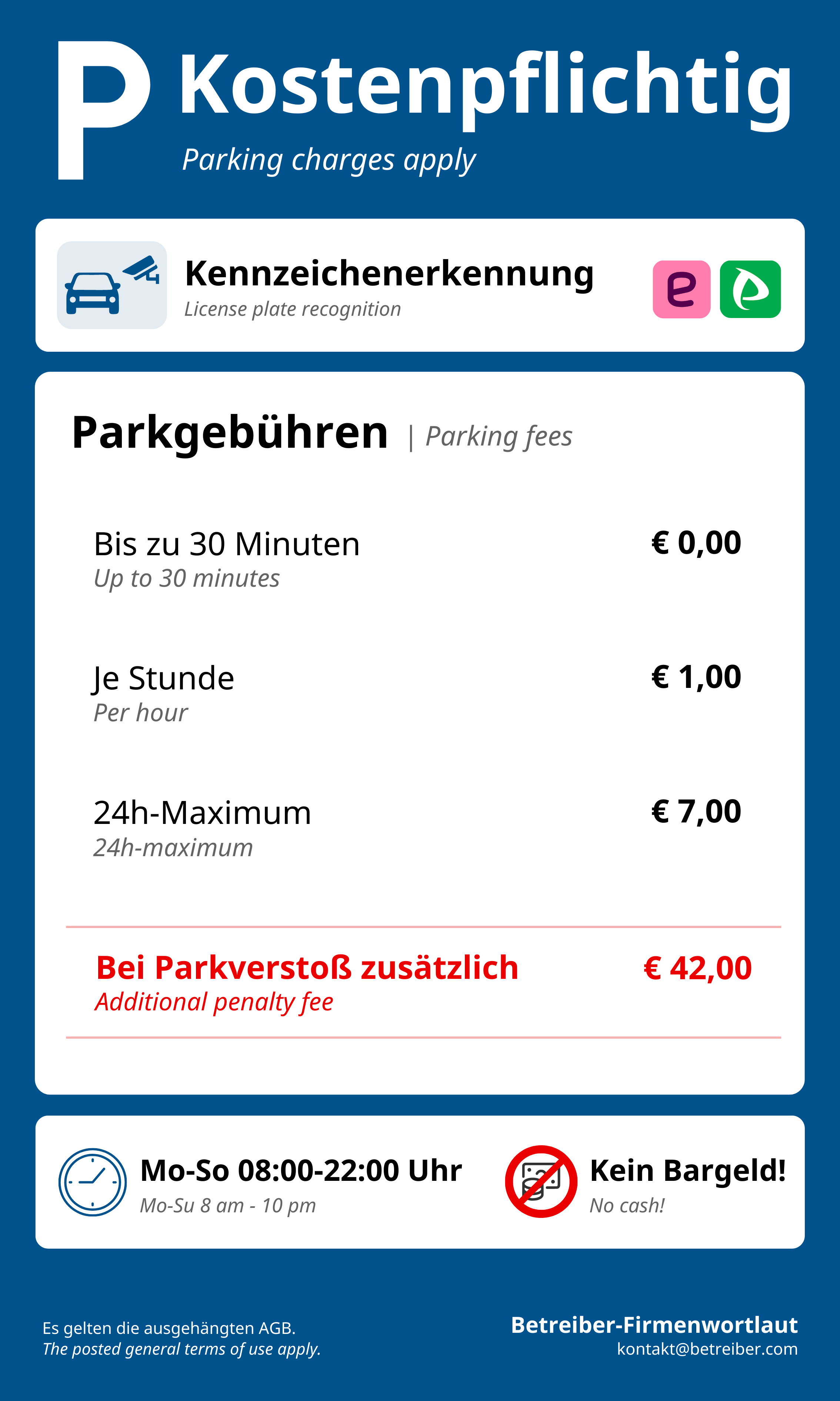 Template des Freeflow Einfahrtsschildes