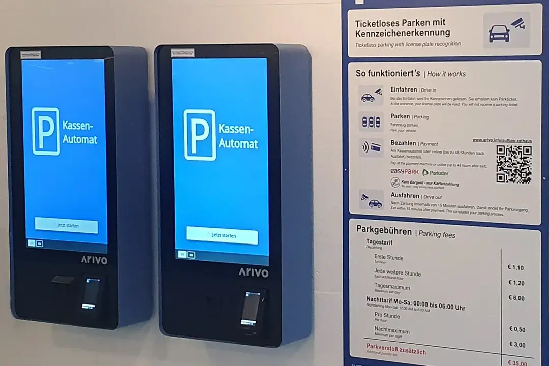 Arivo Cashless in use at the underground car park Tiefgarage in Wolfsburg