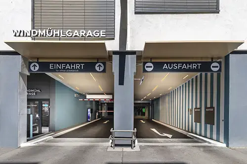 Kostenpflichtige Parkgarage Windmühlengasse Wipark, Wien © Stephan Huger | Wipark Garagen GmbH