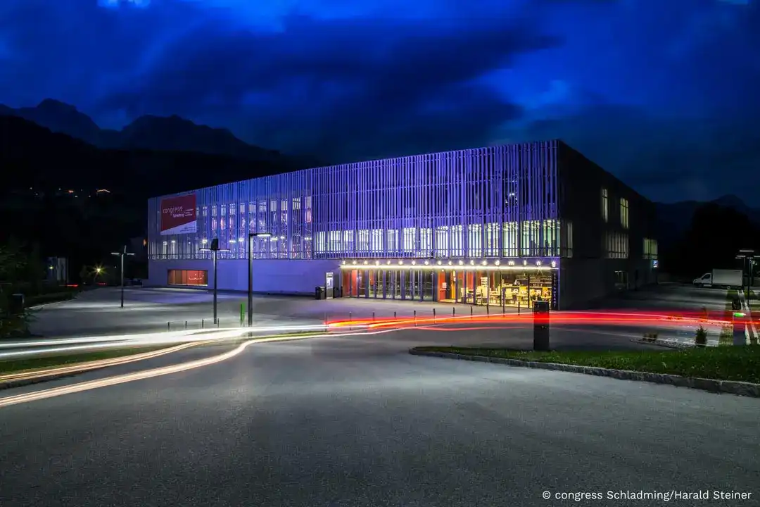 The Arivo parking solution in use at the event centre - the congress Schladming in Austria